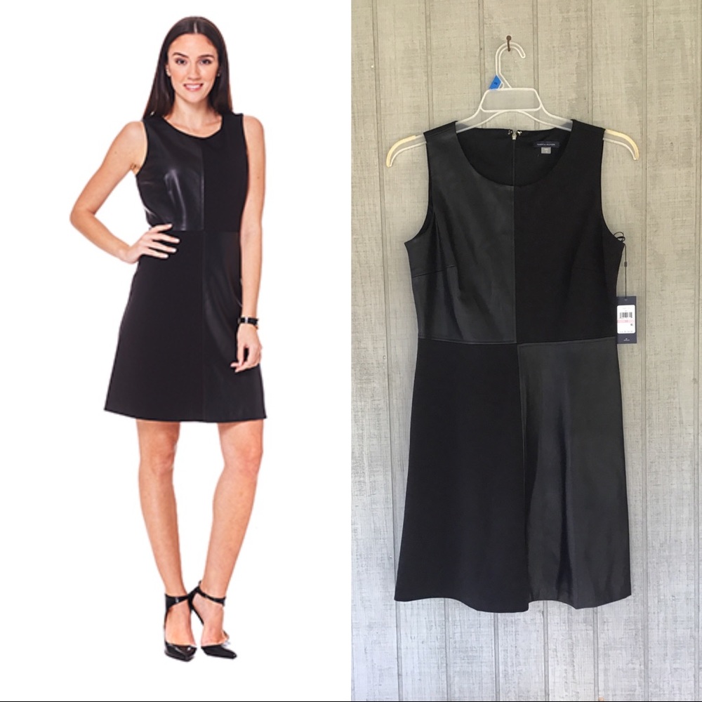 Tommy Hilfiger mixed faux leather dress